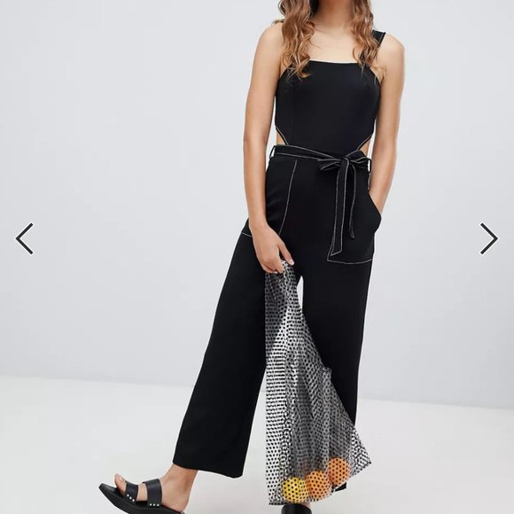 Bershka Contrast Stitch Jumpsuit - Picture 1 of 4